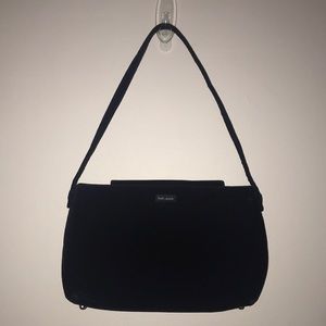 Beautiful Kate Spade Black Velvet Shoulder Clutch Purse